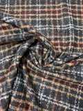 Plaid Brushed Coating - Black / Tan / Burgundy / White