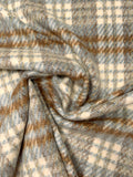 Italian Plaid Brushed Mohair-Like Jacket Weight Coating - Seafoam / Caramel / Ivory