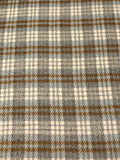 Italian Plaid Brushed Mohair-Like Jacket Weight Coating - Seafoam / Caramel / Ivory