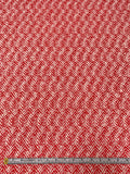 Italian Broken Herringbone Yarn-Dyed Wool Coating - Red / Ivory