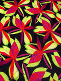 Italian Large Floral Petals Printed Lightweight Cotton Lawn - Lime / Hot Orange / Deep Magenta / Black