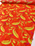 Italian Exotic Petals Printed Silk-Cotton Challis - Orange / Yellow / Magenta