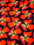 Italian Hazy Floral Petals Printed Silk-Cotton Challis - Orange / Green / Black / Purples