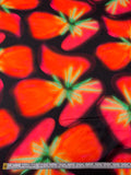 Italian Hazy Floral Petals Printed Silk-Cotton Challis - Orange / Green / Black / Purples