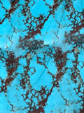 Italian Marble Inspired Printed Silk Chiffon - Turquoise Blue / Burgundy