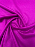 Italian Double Faced Wool Coating - Purple Magenta / Black