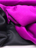 Italian Double Faced Wool Coating - Purple Magenta / Black