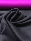 Italian Double Faced Wool Coating - Purple Magenta / Black