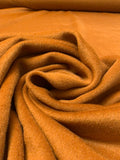 Jacket Weight Wool Blend Coating with Brushed Finish - Ochre Orange