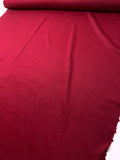 Jacket Weight Wool Blend Coating with Brushed Finish - Wine Red