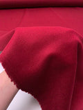 Jacket Weight Wool Blend Coating with Brushed Finish - Wine Red