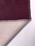 Italian Fine Double Faced Wool-Cashmere Coating - Plum / Off-White