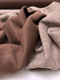 Italian Double Faced Wool Blend Coating - Brown / Off-White