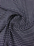 Windowpane Check Open-Weave Lightweight Wool Suiting - Navy / White