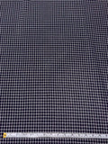 Windowpane Check Open-Weave Lightweight Wool Suiting - Navy / White