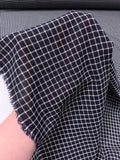 Windowpane Check Open-Weave Lightweight Wool Suiting - Navy / White