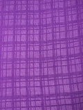 Italian Shadow Plaid Open-Weave Lightweight Wool-Cotton Gauze - Purple