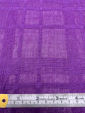 Italian Shadow Plaid Open-Weave Lightweight Wool-Cotton Gauze - Purple