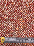 Chunky Herringbone Wool-Blend Tweed Coating - Orange / Red / Off-White / Black