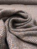 Basketweave Brushed Wool-Blend Coating - Greys / Soft Rust