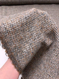 Basketweave Brushed Wool-Blend Coating - Greys / Soft Rust