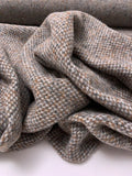 Basketweave Brushed Wool-Blend Coating - Greys / Soft Rust