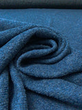 Bouclé Knit Wool-Blend Coating - Slate Blue