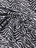 Zebra Inspired Brushed Wool-Blend Coating - Off-White / Black