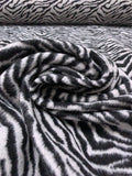 Zebra Inspired Brushed Wool-Blend Coating - Off-White / Black