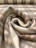 Plaid Brushed Twill Coating - Cream / Dark Taupe / Peach