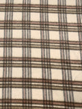 Plaid Brushed Twill Coating - Cream / Dark Taupe / Peach