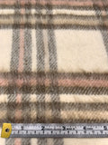 Plaid Brushed Twill Coating - Cream / Dark Taupe / Peach