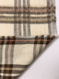 Plaid Brushed Twill Coating - Cream / Dark Taupe / Peach