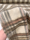 Plaid Brushed Twill Coating - Cream / Dark Taupe / Peach