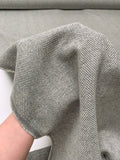 Herringbone Wool-Blend Jacket Weight Tweed - Grey / Off-White