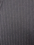 Italian Wool Suiting with Woven Bouclé Stripes - Dark Grey / Light Pink