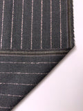 Italian Wool Suiting with Woven Bouclé Stripes - Dark Grey / Light Pink