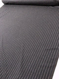 Italian Wool Suiting with Woven Bouclé Stripes - Dark Grey / Light Pink