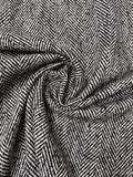 Herringbone Wool-Blend Coating - Black / Off-White