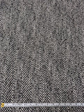 Herringbone Wool-Blend Coating - Black / Off-White