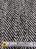 Herringbone Wool-Blend Coating - Black / Off-White