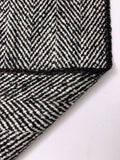 Herringbone Wool-Blend Coating - Black / Off-White