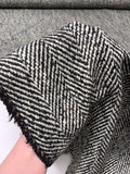 Herringbone Wool-Blend Coating - Black / Off-White