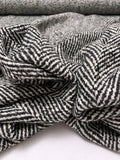 Herringbone Wool-Blend Coating - Black / Off-White