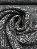 Hazy Herringbone Wool-Blend Coating with Loopy Yarn - Black / Ash White / Turmeric