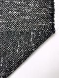 Hazy Herringbone Wool-Blend Coating with Loopy Yarn - Black / Ash White / Turmeric