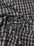 Ladies Tweed Suiting with Lurex - Black / Navy / Off-White / Gold