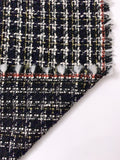 Ladies Tweed Suiting with Lurex - Black / Navy / Off-White / Gold