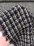 Ladies Tweed Suiting with Lurex - Black / Navy / Off-White / Gold