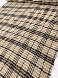 Plaid Wool-Blend Jacket Weight Tweed - Beige / Black